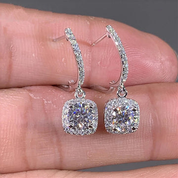 Trendy Square Shape Zirconia Drop Earrings - LaVie Jewelery