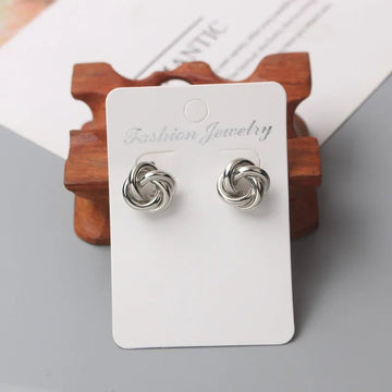 Gold Color Tiny Twist Metal Stud Earrings - LaVie Jewelery