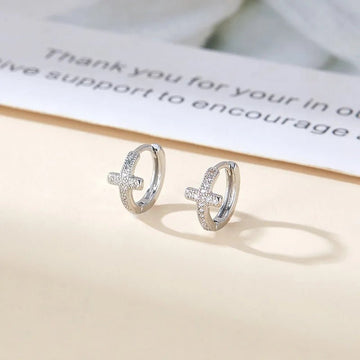 925 Sterling Silver Zircon Hoop Earrings - LaVie Jewelery