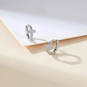 925 Sterling Silver Zircon Hoop Earrings - LaVie Jewelery