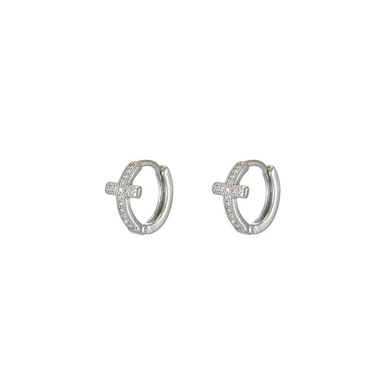 925 Sterling Silver Zircon Hoop Earrings - LaVie Jewelery