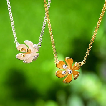 Handmade Gold Silver Two - tone Lotus Flower Jewelry Set - LaVie Jewelery
