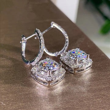 Trendy Square Shape Zirconia Drop Earrings - LaVie Jewelery