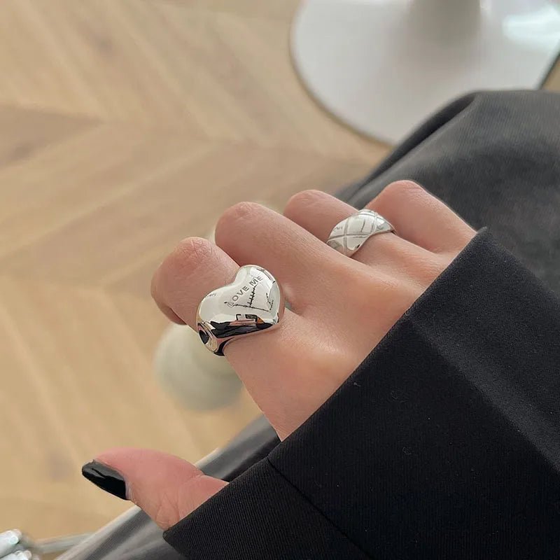 LOVE Heart Party Silver Color Rings - LaVie Jewelery