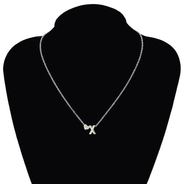 Gold Silver Tiny Heart Letter Name Dainty Necklace - LaVie Jewelery