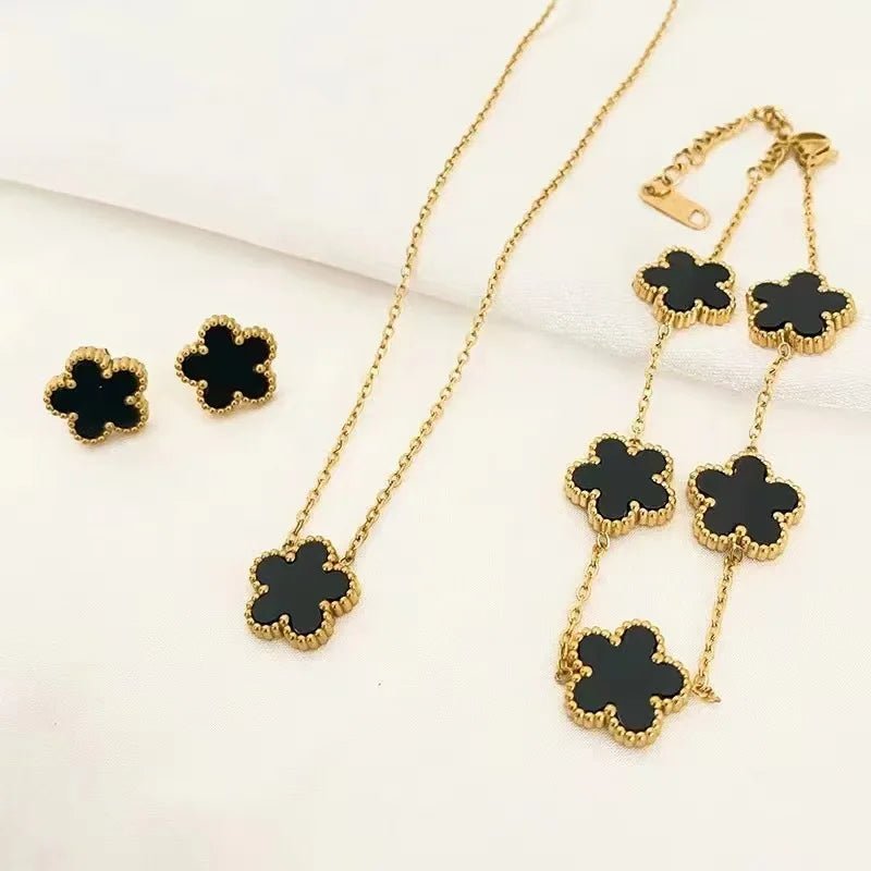 Stainless Steel Luxury Plum Blossom Jewelry Sets - LaVie Jewelery
