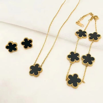 Stainless Steel Luxury Plum Blossom Jewelry Sets - LaVie Jewelery