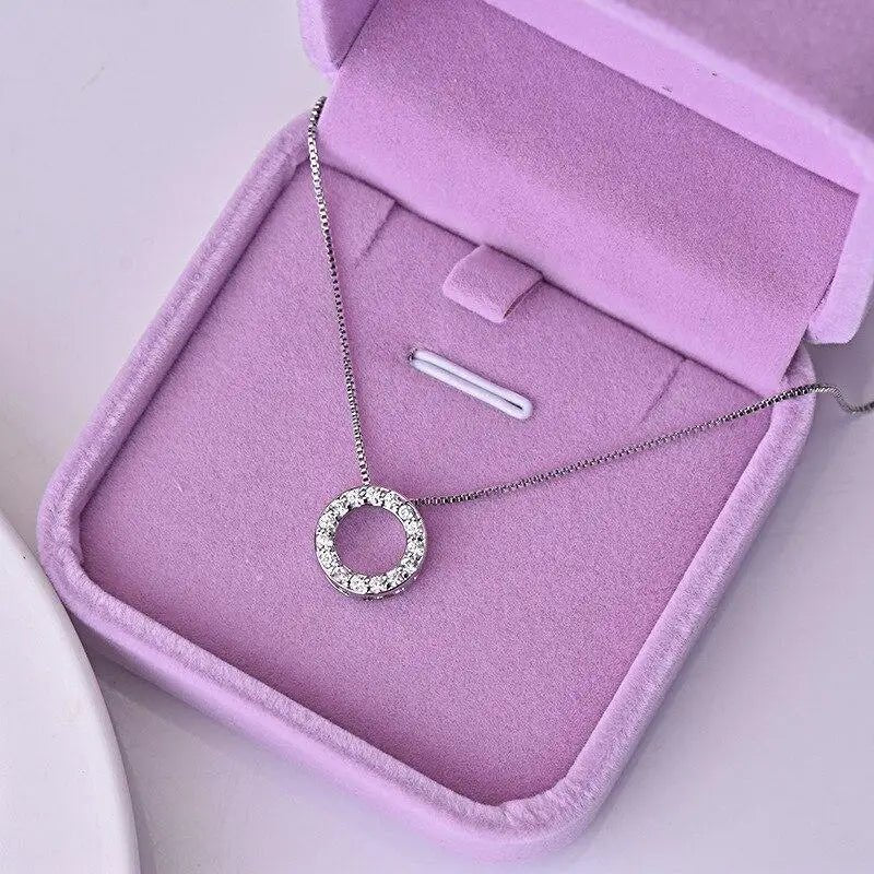 Cubic Zirconia Circle Necklace - LaVie Jewelery