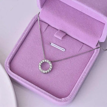 Cubic Zirconia Circle Necklace - LaVie Jewelery