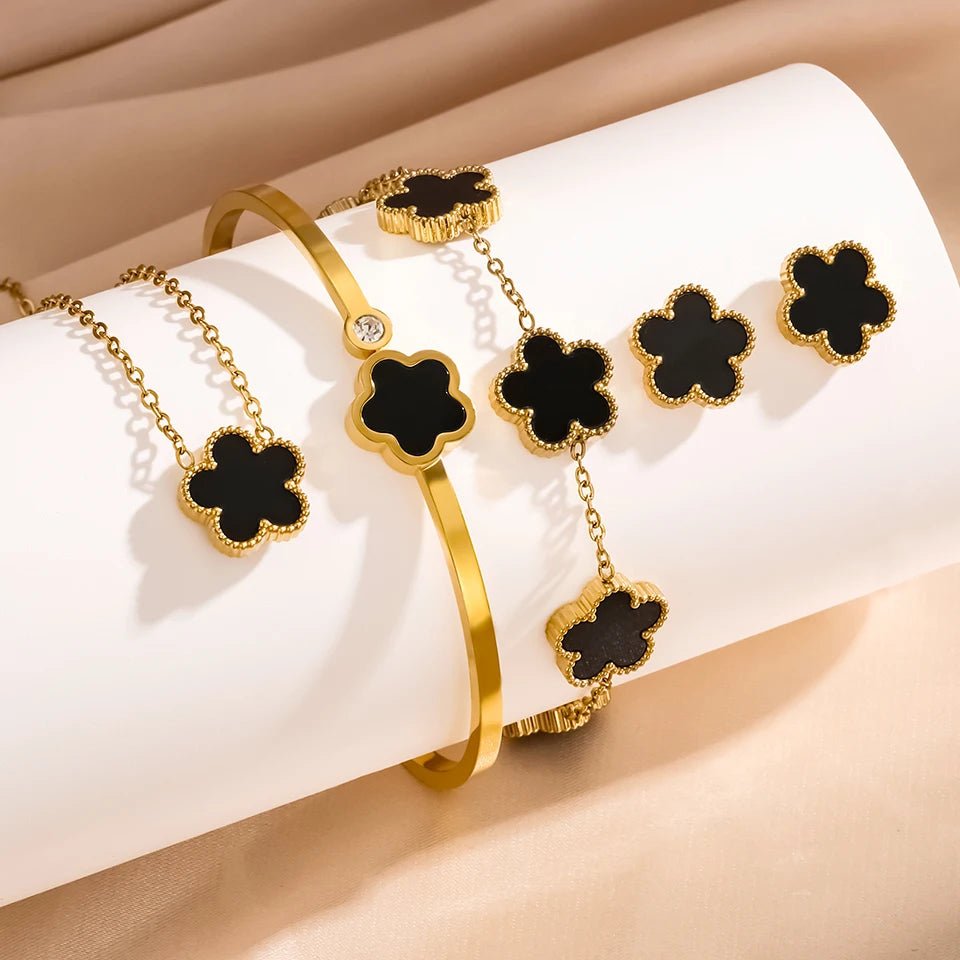 Stainless Steel Luxury Plum Blossom Jewelry Sets - LaVie Jewelery