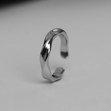 Wave Ring Silver Color Alloy Open Rings - LaVie Jewelery