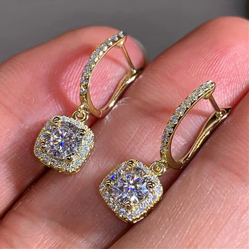 Trendy Square Shape Zirconia Drop Earrings - LaVie Jewelery