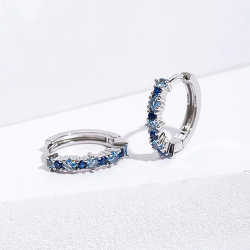Stainless Steel Colorful Zircon Hoop Earrings - LaVie Jewelery