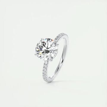 Classic 925 Sterling Sliver 2 Carat Round D - E Moissanite Ring - LaVie Jewelery