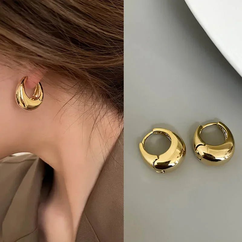 Stainless Steel Round Circle Hoop Earrings - LaVie Jewelery