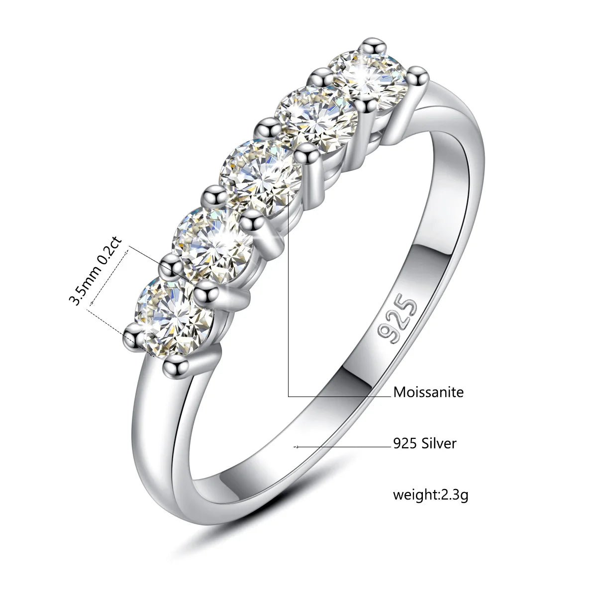 1ct D‑Color Moissanite Eternity Ring - LaVie Jewelery