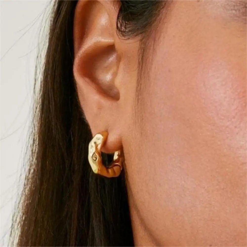 18K Gold Plated Silver Color Circle Hoop Earrings - LaVie Jewelery