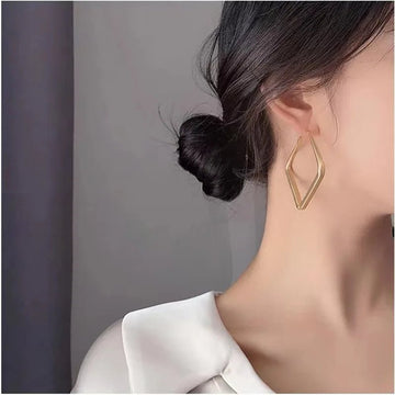 Gold Color Square Hoop Earrings - LaVie Jewelery