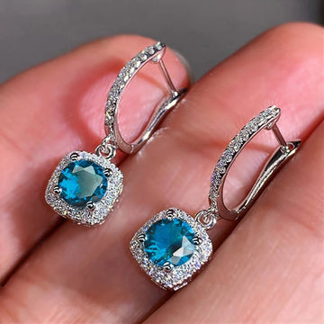 Trendy Square Shape Zirconia Drop Earrings - LaVie Jewelery