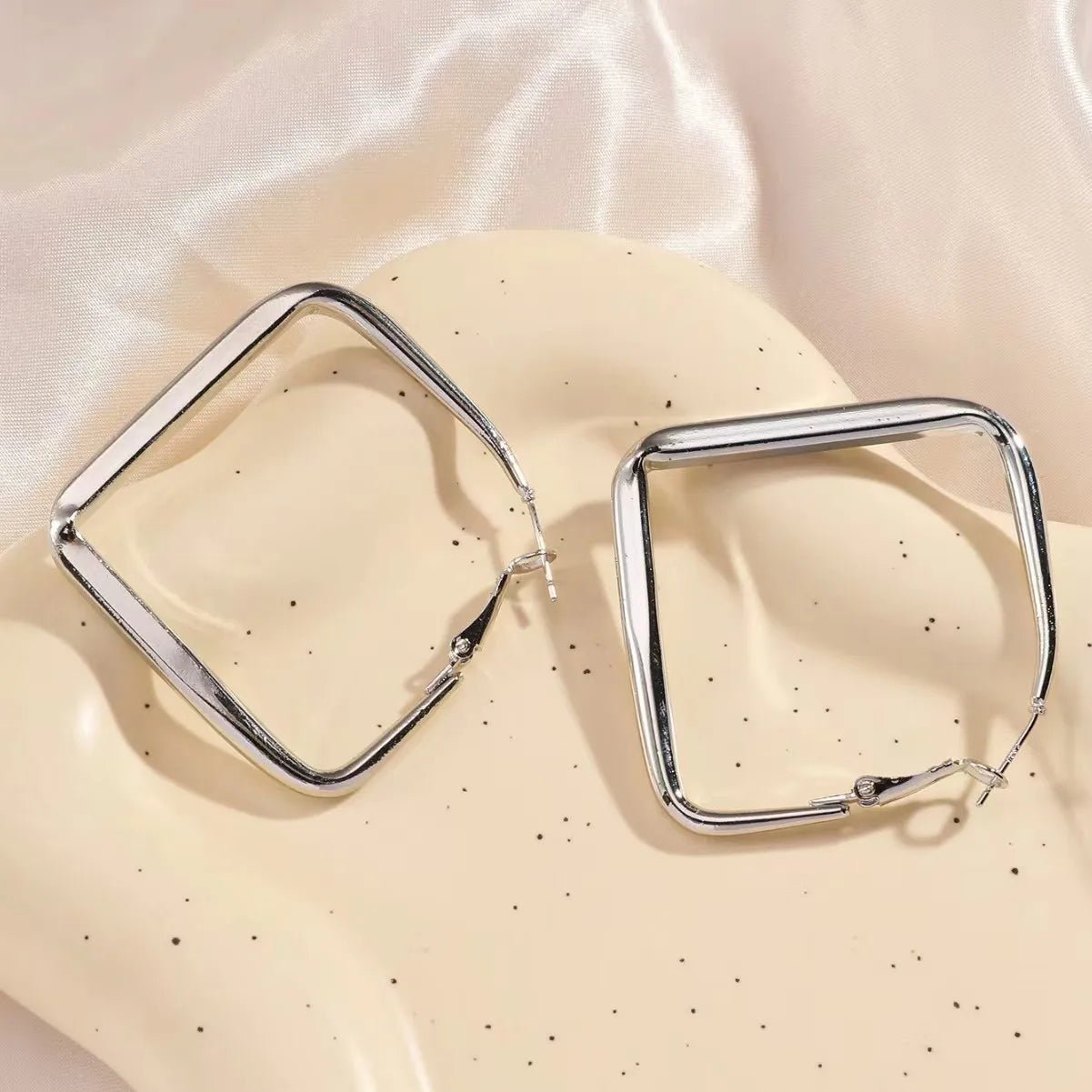 Gold Color Square Hoop Earrings - LaVie Jewelery