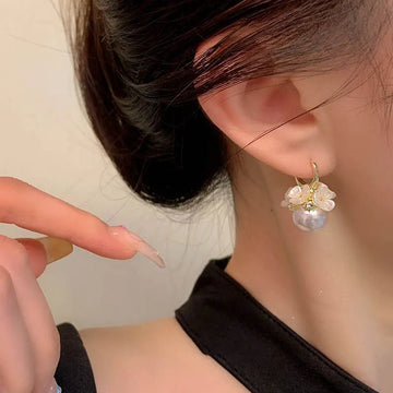 Elegant Multi - Flower Pearl Earrings - LaVie Jewelery