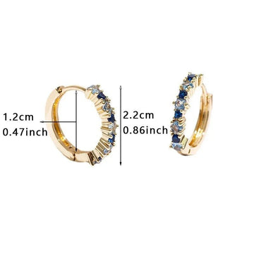 Stainless Steel Colorful Zircon Hoop Earrings - LaVie Jewelery