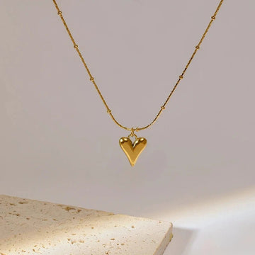 Stainless Steel Heart Pendant Choker Necklace - LaVie Jewelery