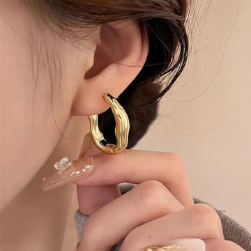 Irregular Oval Hoop Earrings - LaVie Jewelery