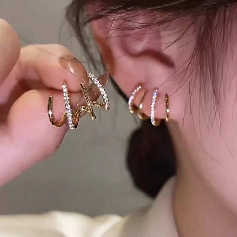Exquisite Rhinestone Decor Ear Cuff Earrings - LaVie Jewelery