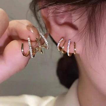Exquisite Rhinestone Decor Ear Cuff Earrings - LaVie Jewelery