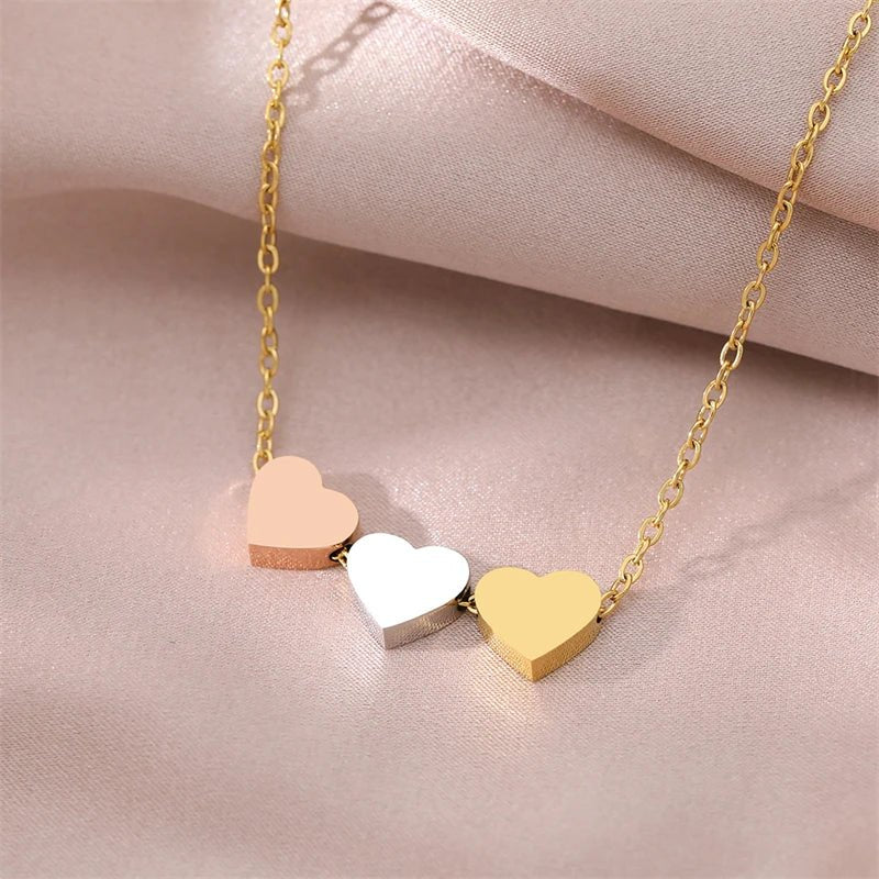 Stainless Steel Gold Silver Heart Pendant Necklaces - LaVie Jewelery