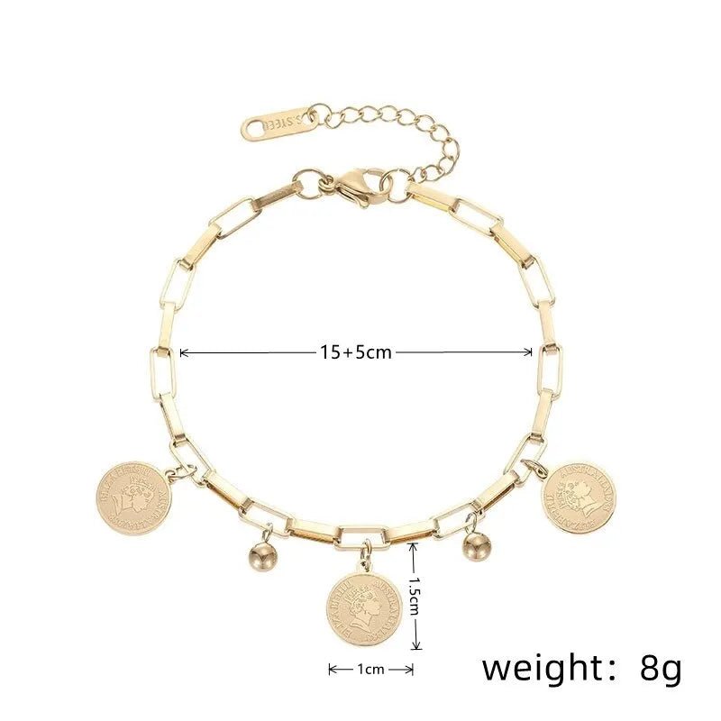 Gold Stainless Steel Pendant Bracelet - LaVie Jewelery