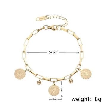 Gold Stainless Steel Pendant Bracelet - LaVie Jewelery