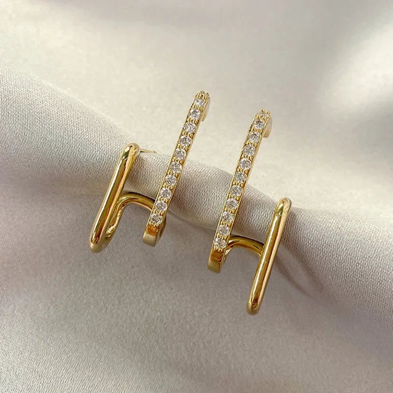 Exquisite Rhinestone Decor Ear Cuff Earrings - LaVie Jewelery