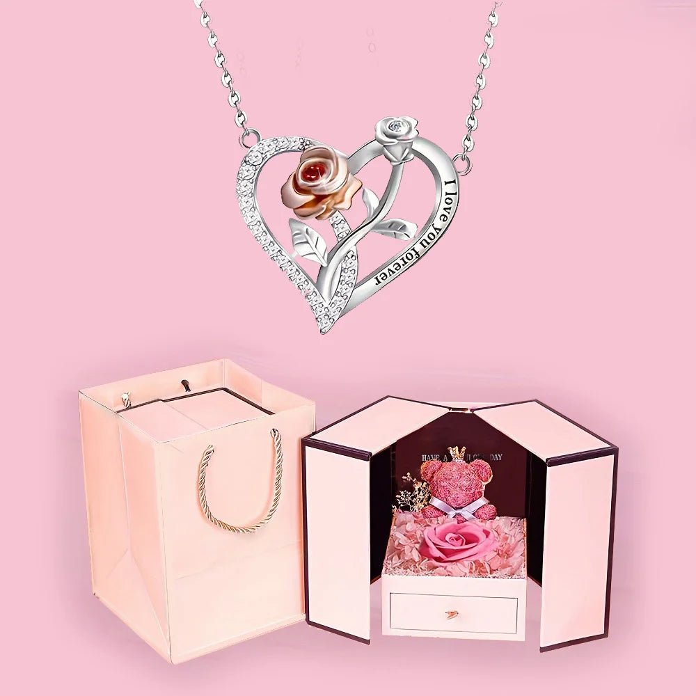 "The Sweetheart" I Love You Forever Necklace & Bear Gift Set - LaVie Jewelery