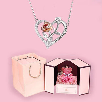 "The Sweetheart" I Love You Forever Necklace & Bear Gift Set - LaVie Jewelery