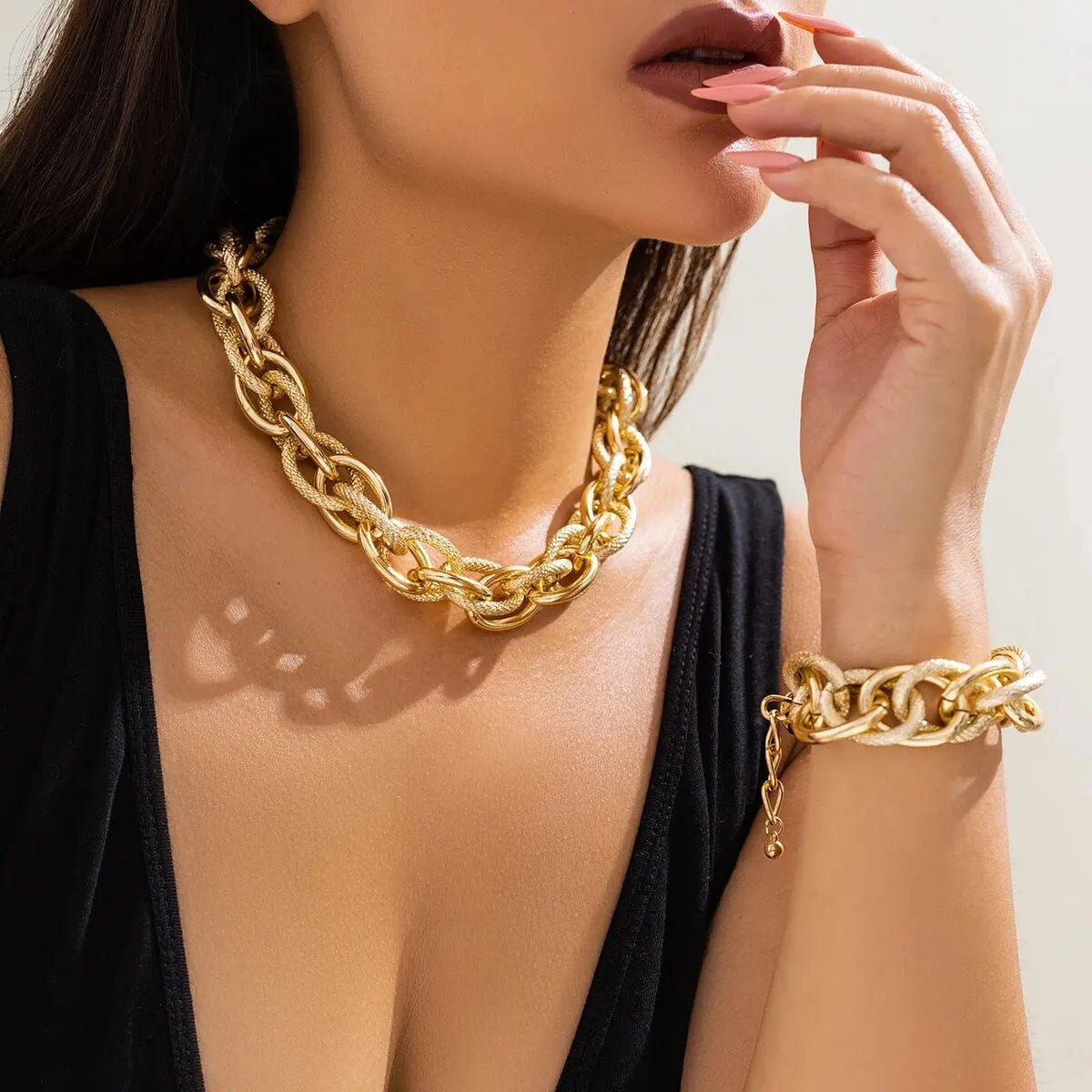 Bohemian Fashion Choker Necklace Bracelet Jewelry Set - LaVie Jewelery