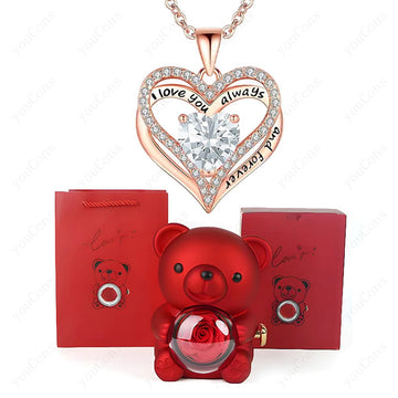 "The Passionate Heart" Red Pendant & Bear Gift Set - LaVie Jewelery