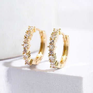 Stainless Steel Colorful Zircon Hoop Earrings - LaVie Jewelery