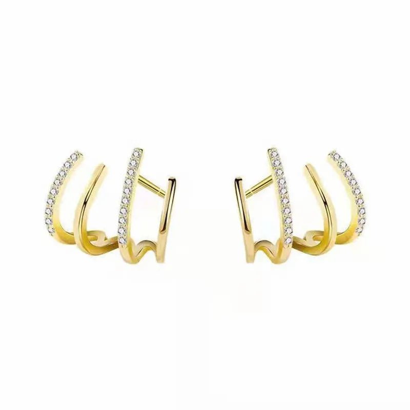 Exquisite Rhinestone Decor Ear Cuff Earrings - LaVie Jewelery