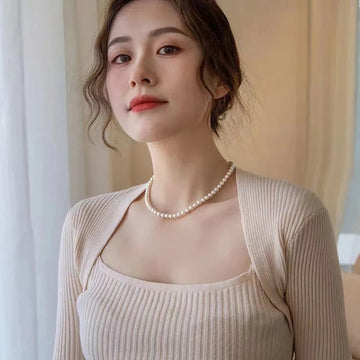 White Pearl Vintage Elegant Chain Choker Necklace - LaVie Jewelery