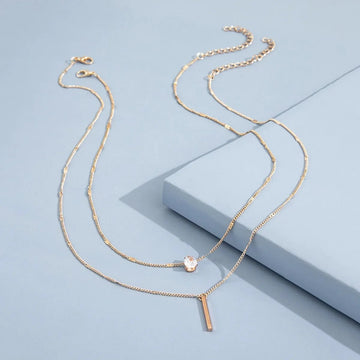 Multi - layer Star Heart Shape Water Drop Pendant Chain Necklace - LaVie Jewelery