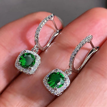Trendy Square Shape Zirconia Drop Earrings - LaVie Jewelery