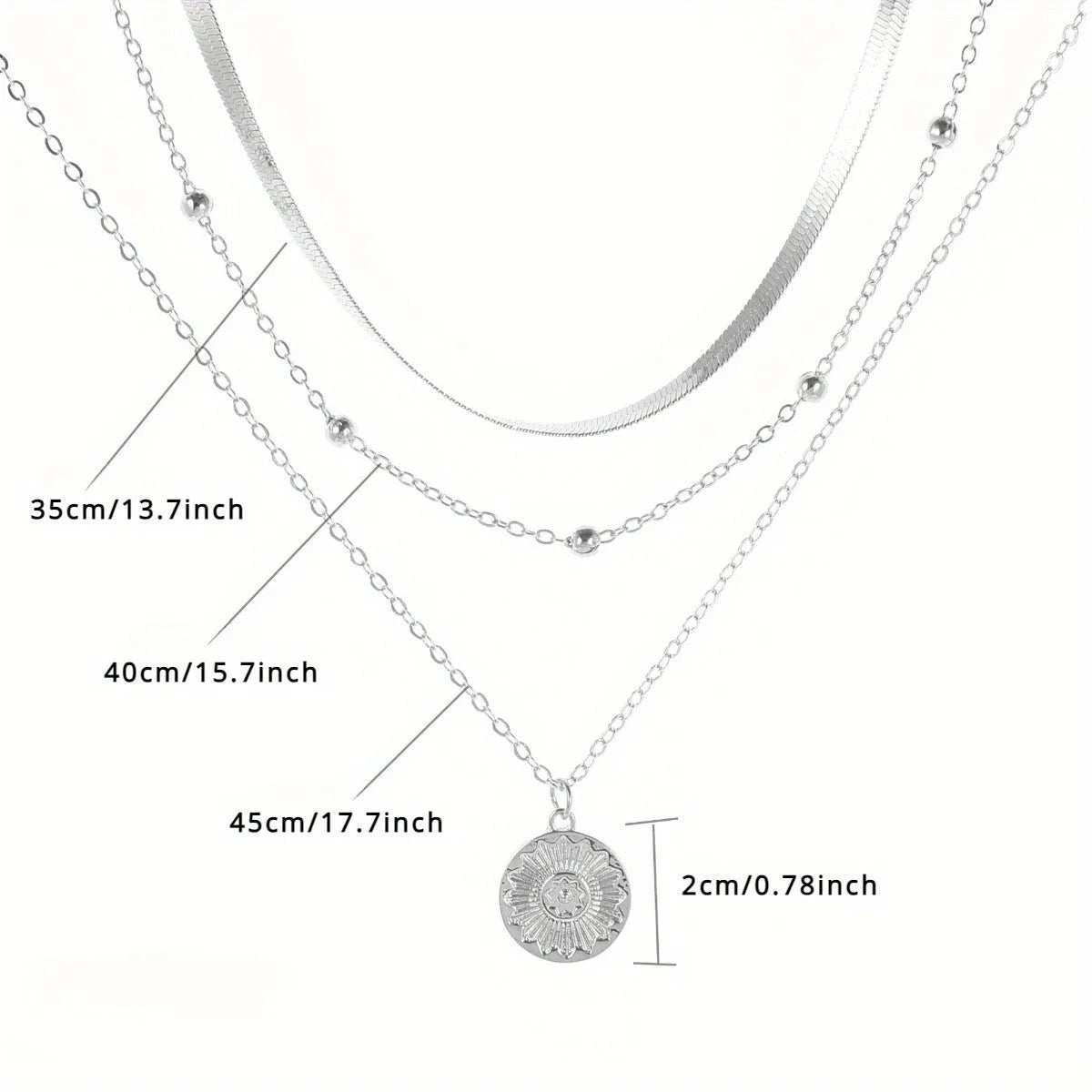 Multi - layer Snake Bone Chain with Round Bead Chain Necklace - LaVie Jewelery