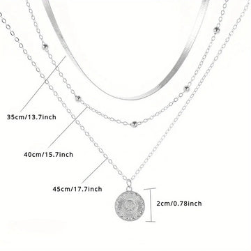 Multi - layer Snake Bone Chain with Round Bead Chain Necklace - LaVie Jewelery