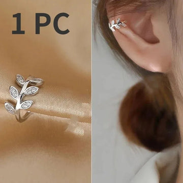 Cute Metal Leaf Earcuff Clips On Earrings - LaVie Jewelery