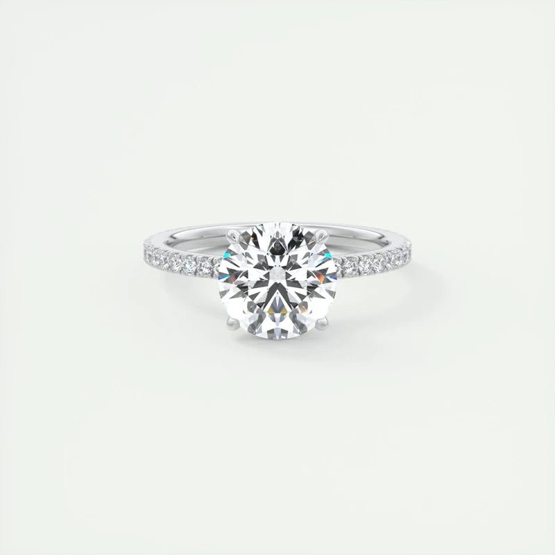 Classic 925 Sterling Sliver 2 Carat Round D - E Moissanite Ring - LaVie Jewelery