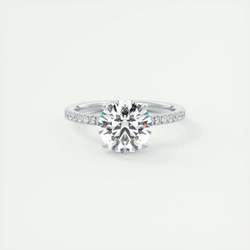 Classic 925 Sterling Sliver 2 Carat Round D - E Moissanite Ring - LaVie Jewelery