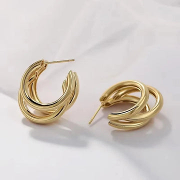 Stainless Steel Round Circle Hoop Earrings - LaVie Jewelery