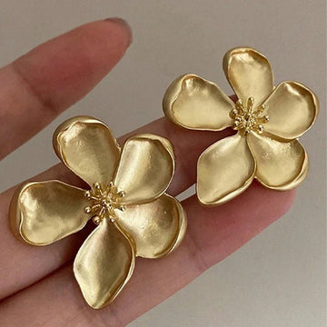 European & American Style Metal Flower Stud Earrings - LaVie Jewelery